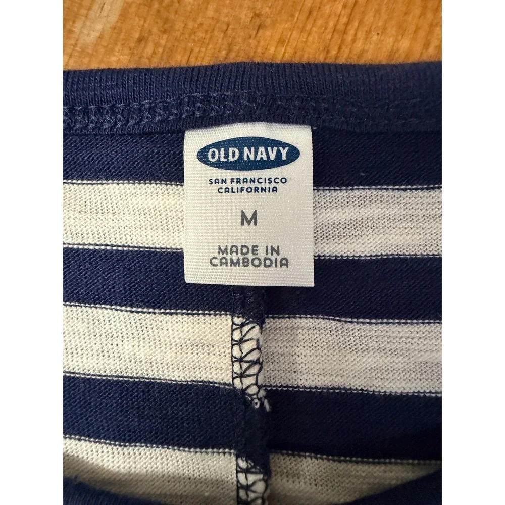 Old Navy T Shirt Dress Women's M Coastal Nautical Preppy Minimalist Capsule - Picture 5 of 8
